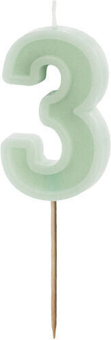 Birthday Candles Type Number 3 Green 6 Cm