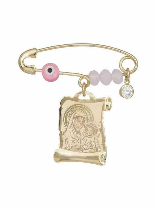 Child Safety Pin made of Gold 14K for Girl
