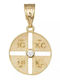 Kinder Amulette Gold Durchbohrtes Amulett Weißes Zirkon K9 037508 037508 Gold 9 Karate