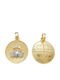 Two-tone Zodiac Sign Cancer Yellow White Gold 14K Double Sided Pendant