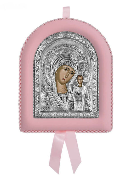 Silver Image Newborn Girl Virgin Mary Kazanskaya 17x14cm