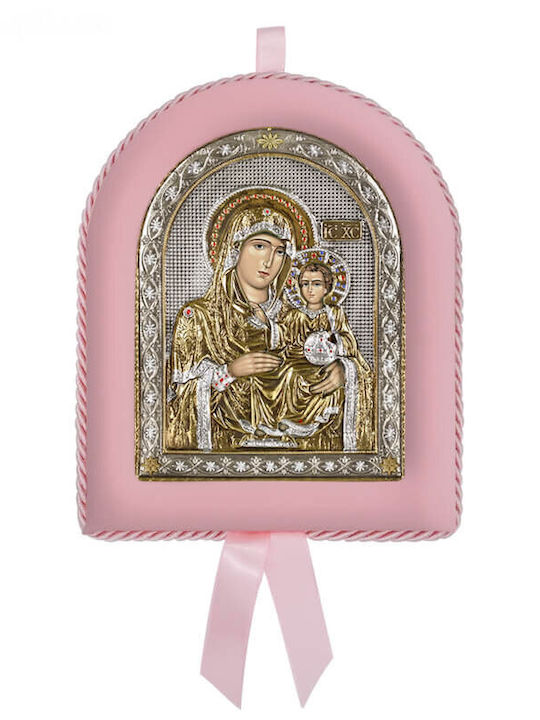 Silver Image Newborn Girl Virgin Mary Jerusalemite 17x14cm Local Gold Platings