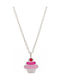 Kids Necklace Steel Chain Pendant Cupcake