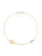 Eforo Kids Bracelet Chain K9 Ball Mati from Gold 9K with Evil Eye