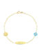 Eforo Kids Bracelet Chain Κ14 Boy from Gold 14K with Figure & Evil Eye