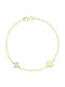 Eforo Kids Bracelet Chain K14 Football Ball from Gold 14K with Evil Eye