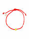 Kids Silver Bracelet 925° Red Silk Cord Enamel