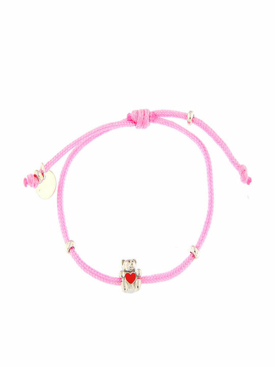 Ios Kids Bracelet Macrame from Silver with Figure