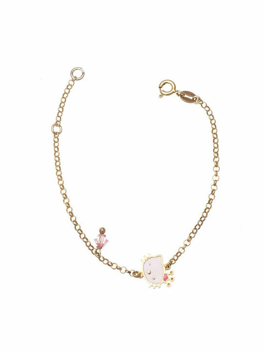 Παιδικό Βραχιόλι Επιχρυσωμένο Ασήμι 925 Hello Kitty