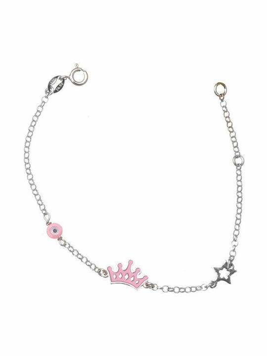 Paraxenies Kids Bracelet Chain from Silver with Evil Eye
