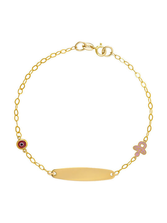 Katsigiannis Kids Bracelet ID from Gold 9K Katsigiannis Kids Bracelet ID from Gold 9K