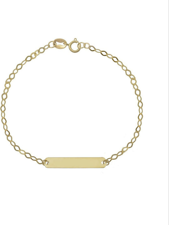 Ortaxidis Βραχιόλι Ταυτότητα Χρυσό 9 Καράτια Oro1086