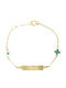 Art d or Kids Bracelet ID Art D Bracelet-identity from Gold 9K with Evil Eye & Σταυρό