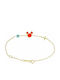 Art d or Kids Bracelet Chain from Gold 9K with Σταυρό & Evil Eye