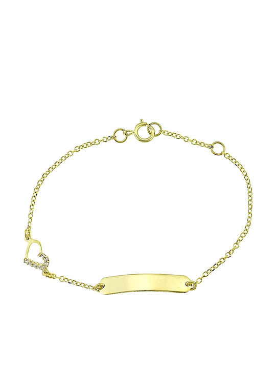 Art d or Kids Bracelet ID from Gold 9K with Heart