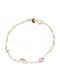 Polytimo Kids Bracelet Chain from Gold 14K with Heart & Σταυρό