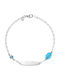 Kids Silver 925 Plated Cloud Baby Blue Enamel & Evil Eye Tgs-21310w