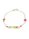 Kids Bracelet ID from Gold 9K with Evil Eye, Stones & Σταυρό