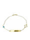 Kids Bracelet ID from Gold 9K with Evil Eye & Σταυρό