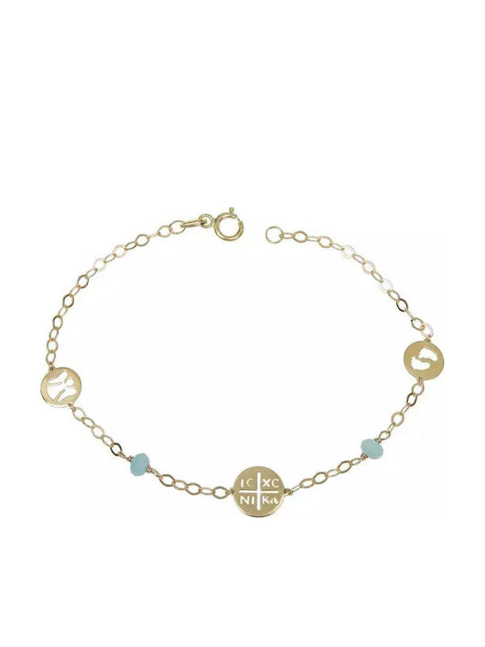 Brățară pentru copii cu talisman pentru băiat K14 037572 Aur 14 Carate