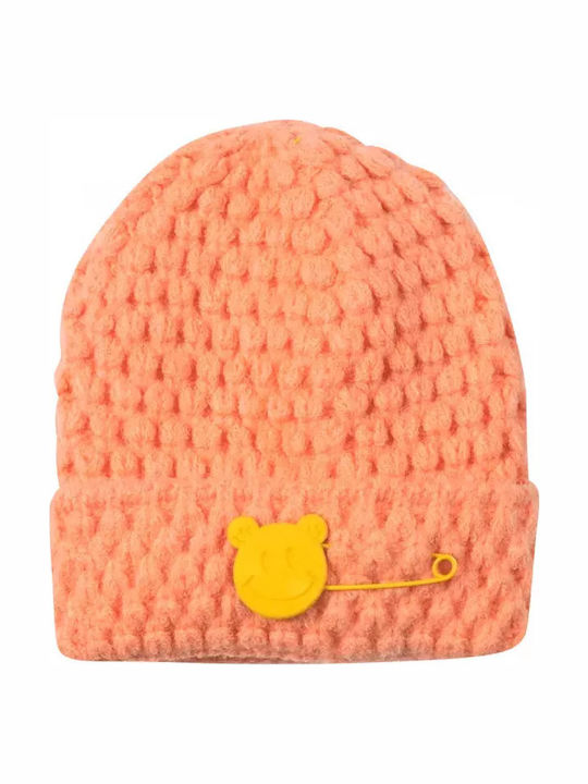 Kids Beanie Girl Smiley Punk Orange