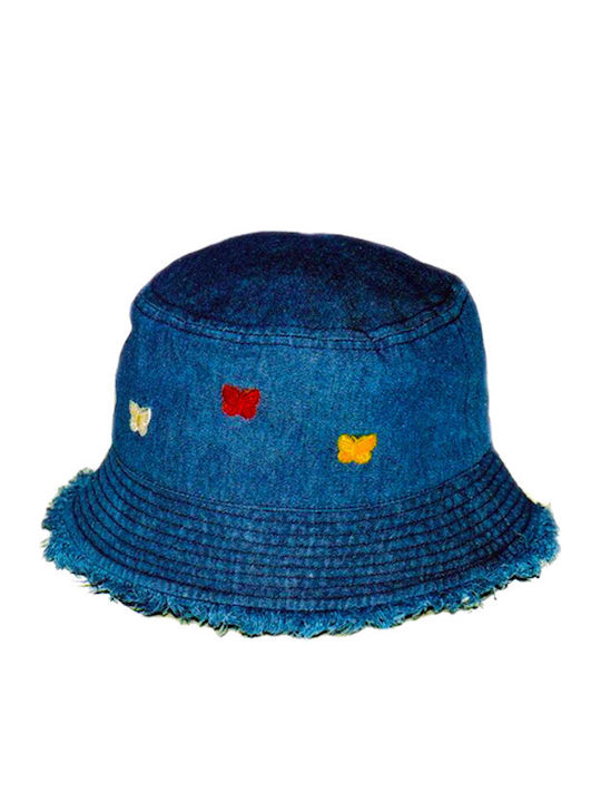 Kinderhut Eimer Stoff Blau
