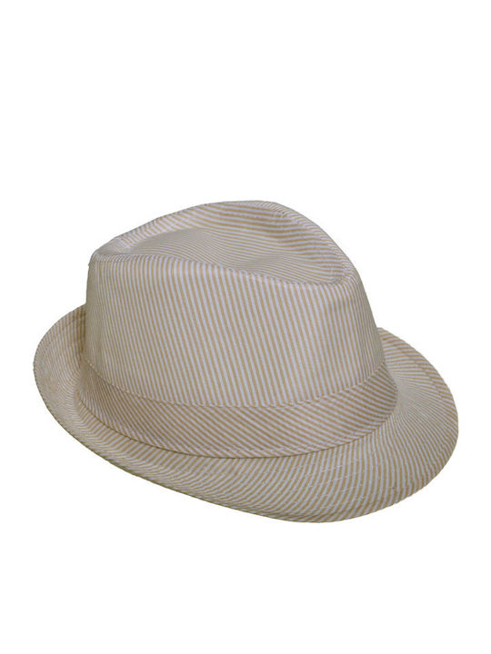 Kinderhut Fedora Stoff Beige