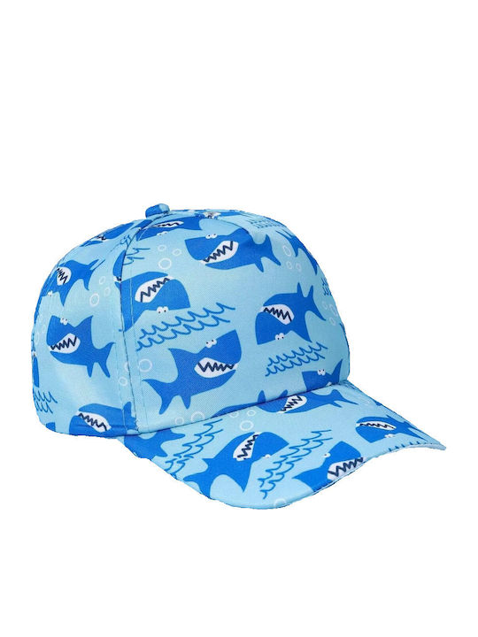 Fabric Kids' Jockey Hat Light Blue Sharks 52-54cm 4-10 Years Tatu Moyo