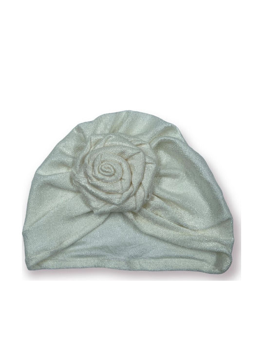 Bonjour Bebe Handmade Turban 100% Cotton Bow White