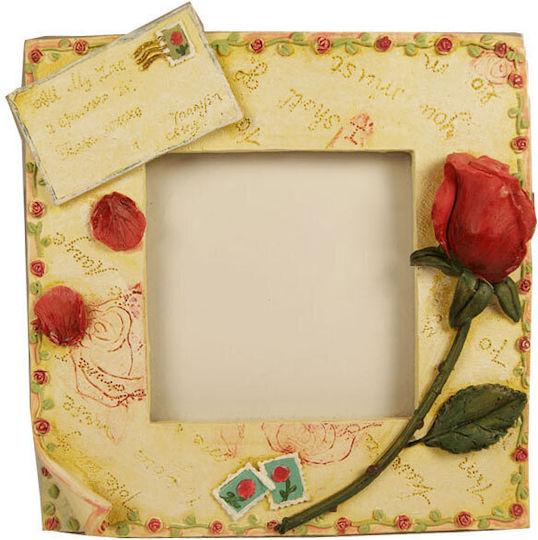 Resin Photo Frame Rose 12cm