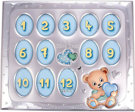 Kinder Bilderrahmen "First Year" Jungen Silberfilm 925 Maße des Bilderrahmens 25 cm x 30 cm Valenti Vl-71506-6lc