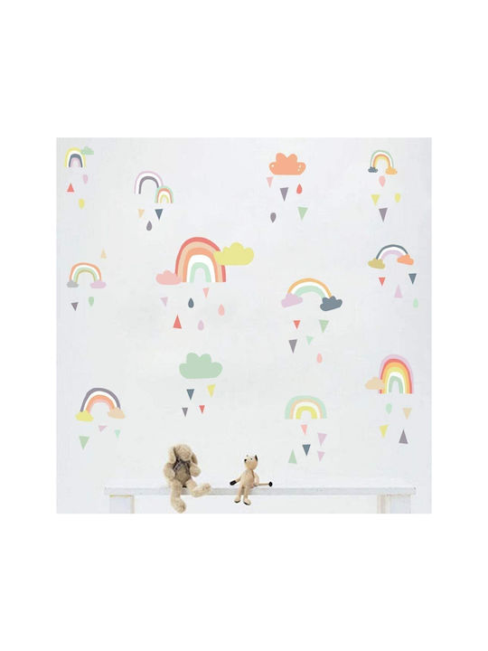 Παιδικό Αυτοκόλλητο Τοίχου Raindrops Rainbow 001596