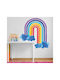 Kinder Wandsticker Regenbogen Wolken 70x60cm