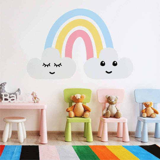 Kinder Wandsticker Regenbogen Wolken 70x45cm