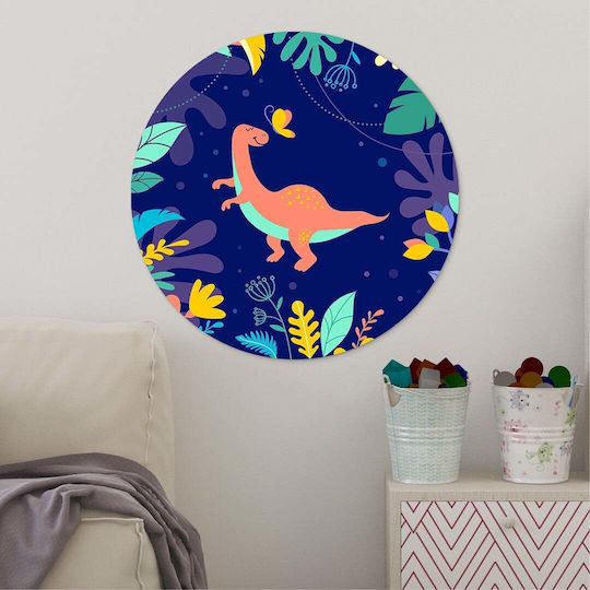Round Pvc Dinosaur Butterfly 30x30cm Kids Wall Art