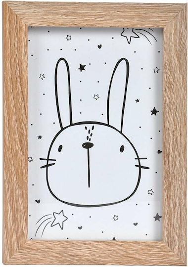 L-c Wild Kids Bunny Face Framed Wall Art 10x15
