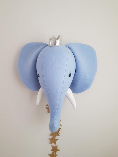 Blue Elephant Wall Decor Head