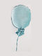 Kinder Wanddekoration Ballon Hellblau aus Stoff Samt