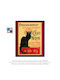 Chat Noir Wooden Poster Black Frame Glass 40x50cm