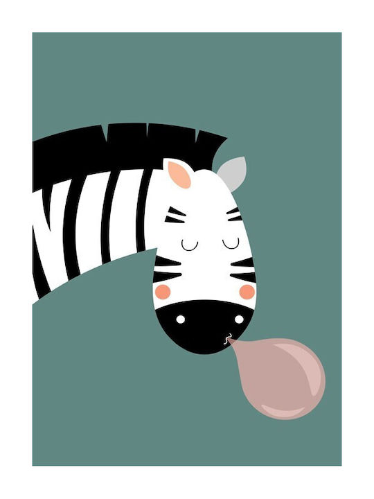 Αφίσες Poster Ζέβρα Τσιχλόφουσκα Χαρτί 15x20cm