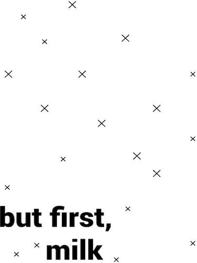Poster But First Milk Paper 15x20cm