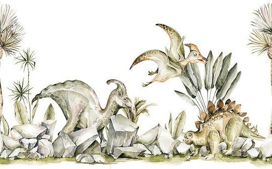 Kinderposter Grüner Dinosaurier Papier 20x15cm