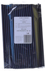 Black Paper Straws 200x6mm 100 Pieces