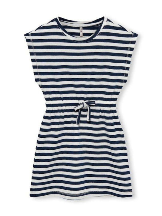 Children's Dress Short Sleeve Striped Blue