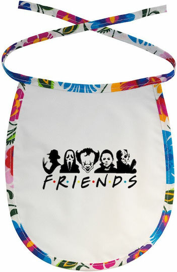 Halloween Friends Σαλιάρα Μωρού Αλέκιαστη Κορδόνι Χρωματιστή