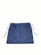 Classic Waist Apron Poplin Cotton Two Pockets Blue Pattern