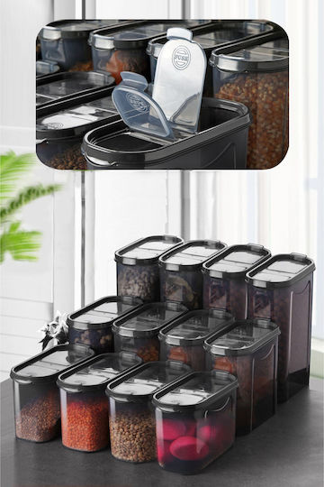 Hermia Set 12 Bucăți Vaze Utilizare Generală Cu Capac Plastic Gri 2800ml 12 Bucăți Hermia Set 12 Bucăți Vaze Utilizare Generală Cu Capac Plastic Gri 2800ml 12 Bucăți