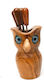 Wooden Art Handmade Owl Olive Wood Forks 6 Pieces 0463