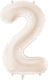 Foil Balloon Number "2" 86cm Light Beige
