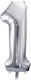 Foil Balloon Number "1" Silver 86 Cm